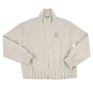 Peter Millar Waffle Knit Funnel Neck Zip Up Jacket